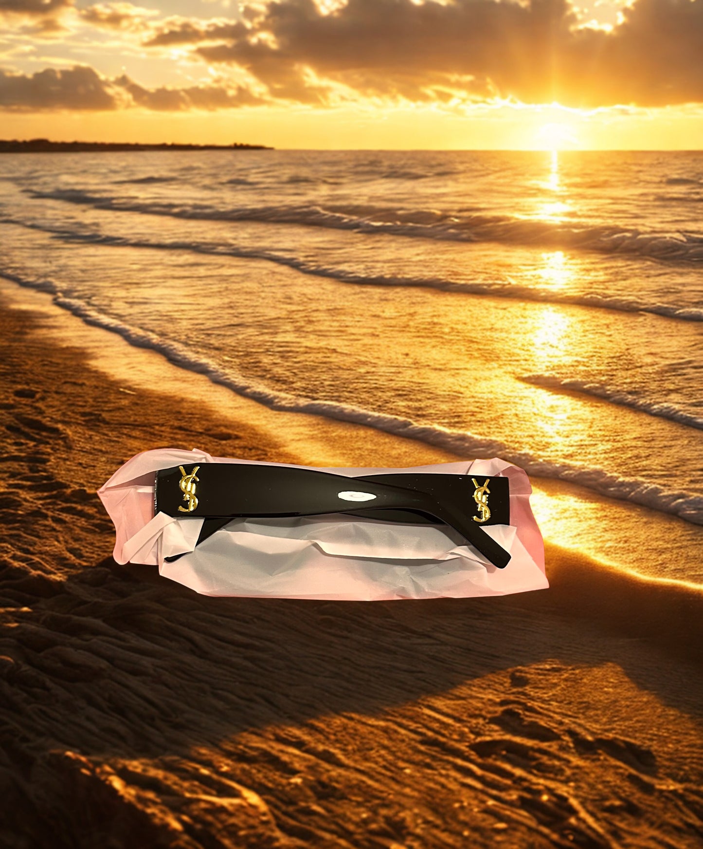 Gafas de Sol Elegantes con Detalle Dorado – Estilo Premium