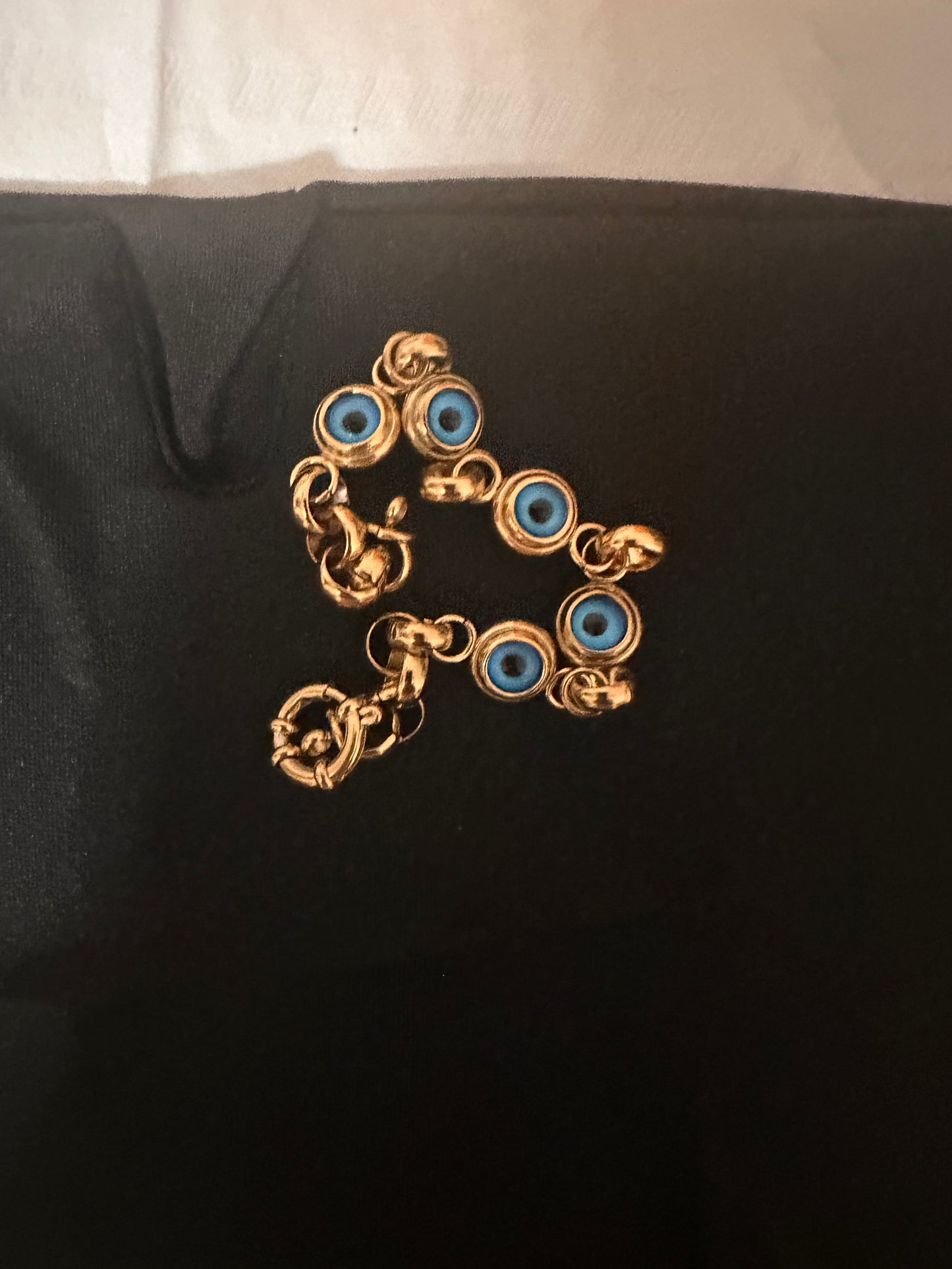 Pulsera Ojo Turco en Acero Inoxidable Bañado en Oro – Protección y Estilo