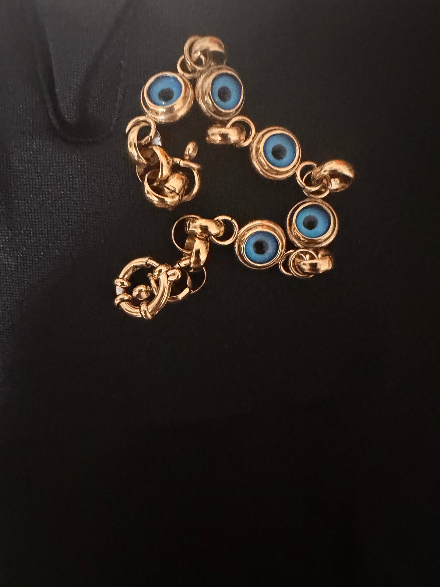 Pulsera Ojo Turco en Acero Inoxidable Bañado en Oro – Protección y Estilo