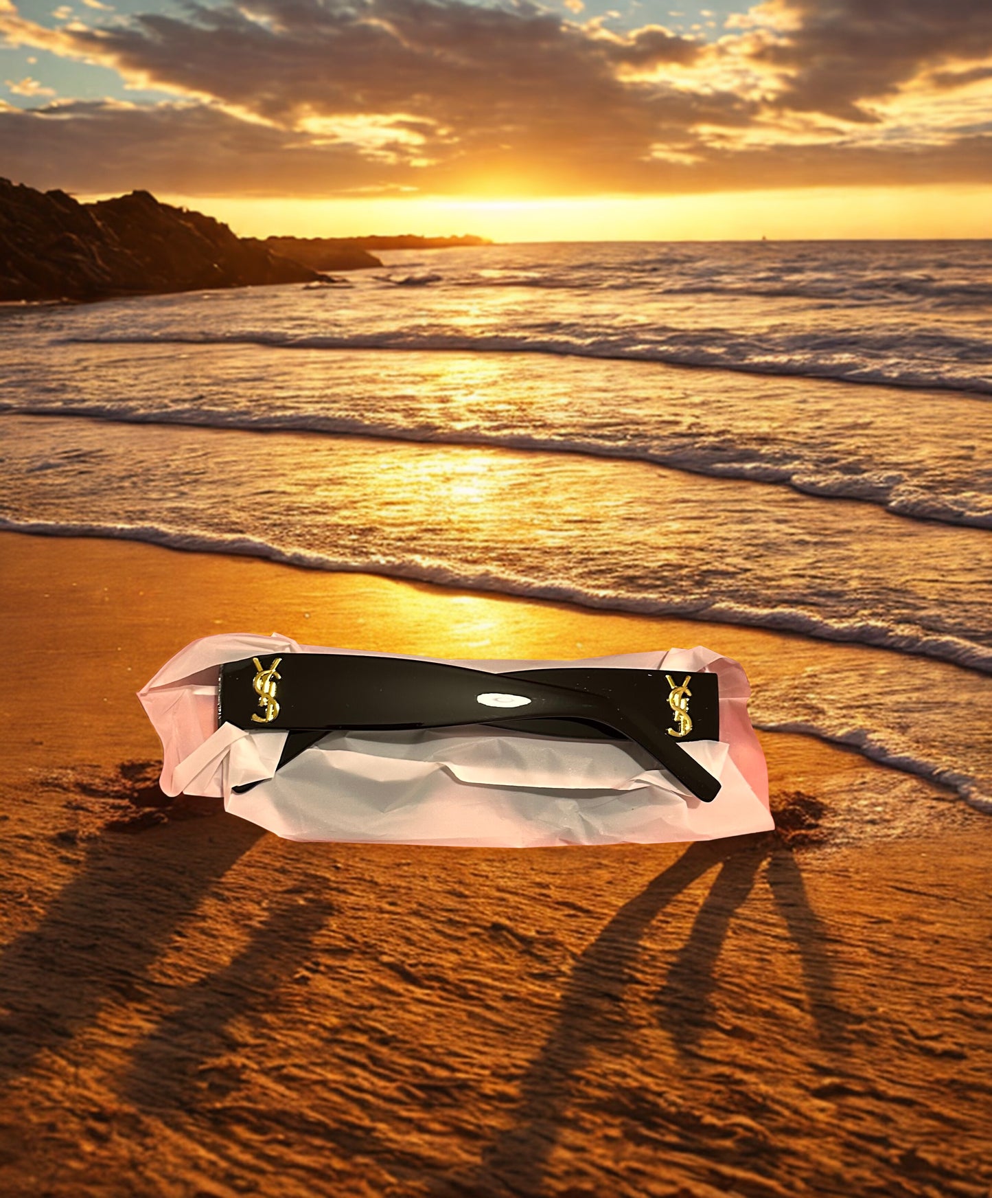 Gafas de Sol Elegantes con Detalle Dorado – Estilo Premium